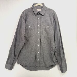 Taylor Stitch Shirt Men 42/L Grey Chambray Utility 100% Organic Cotton Outdoor